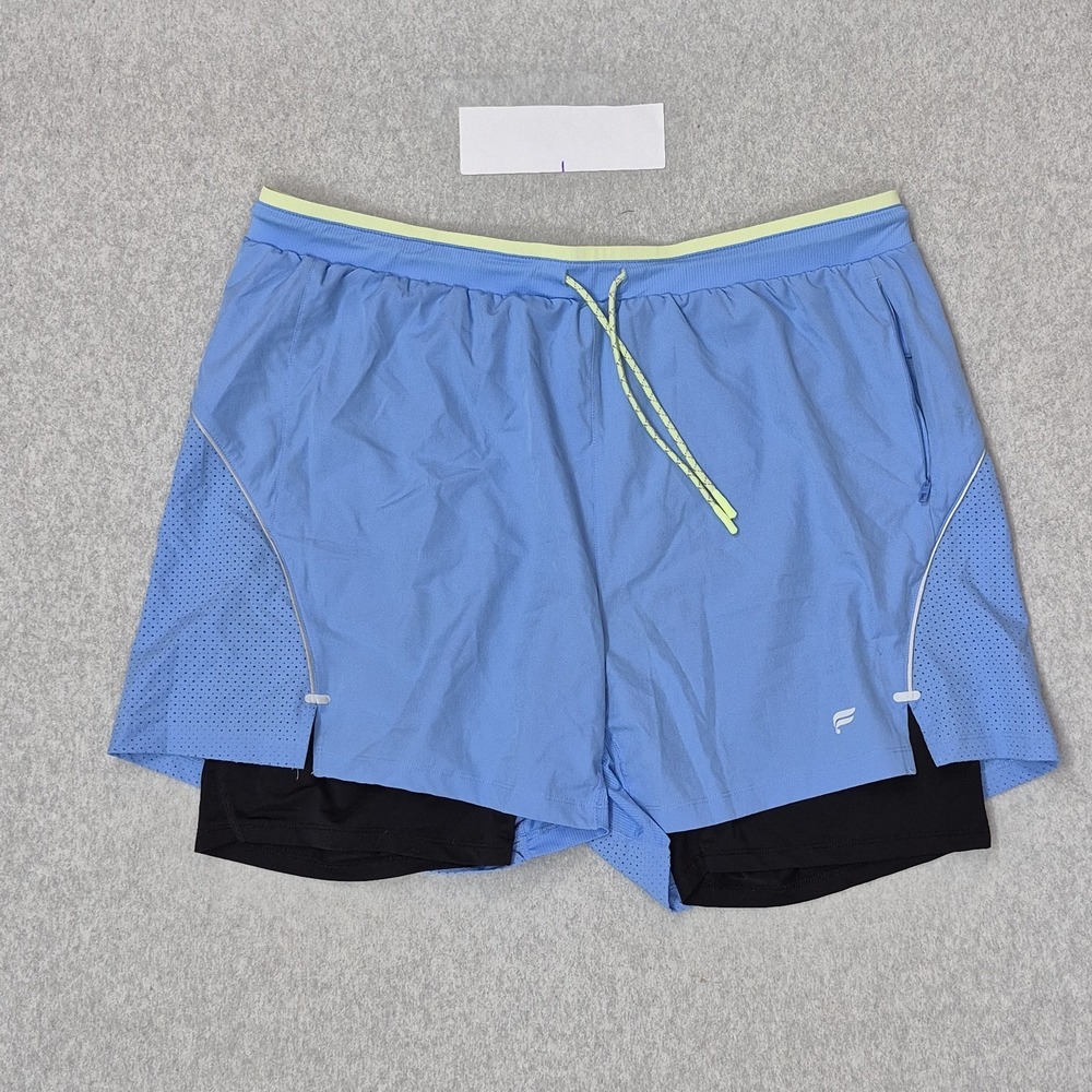 Fabletics Men Shorts XXL Blue Activewear Kadence Lined Running Shorts 5"